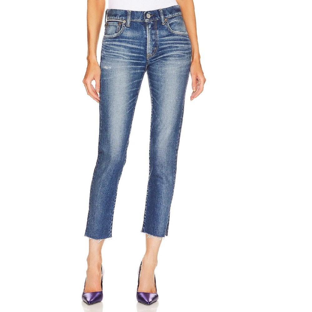 Moussy Vintage Appleton Skinny Jeans Women 29 Blue Raw Hem Casual Luxury